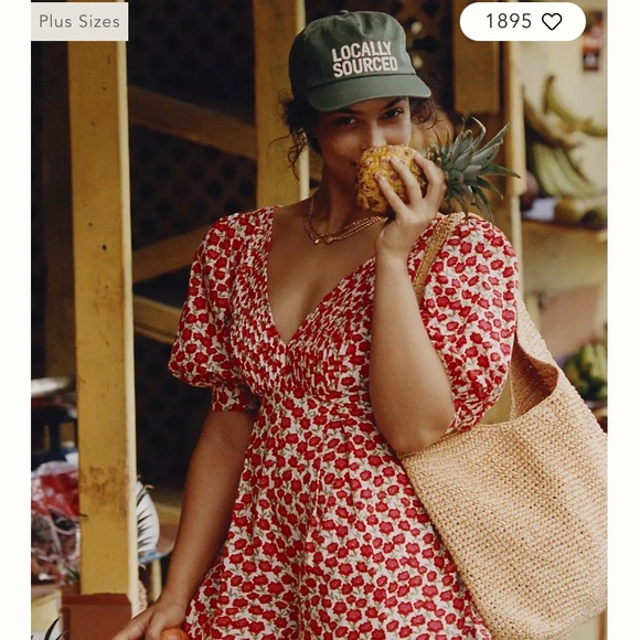 Maeve Floral Puff Sleeve Romper - Red and White - Picture 8 of 12